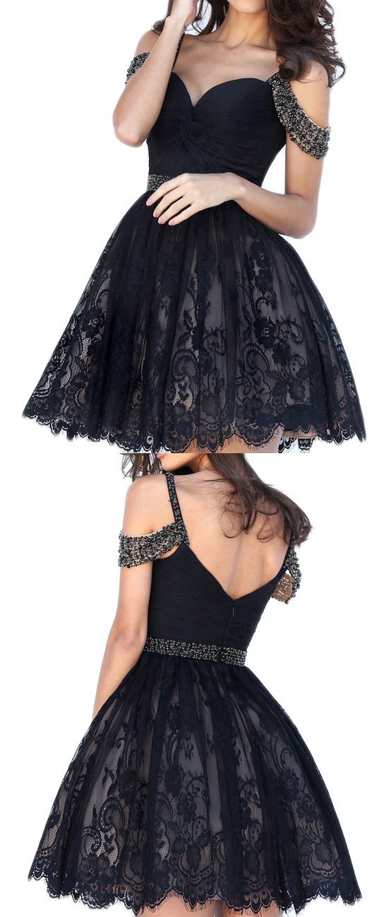Dressytailor A-line Off The Shoulder Sweetheart Short Lace Prom Homecoming Dress With Beading